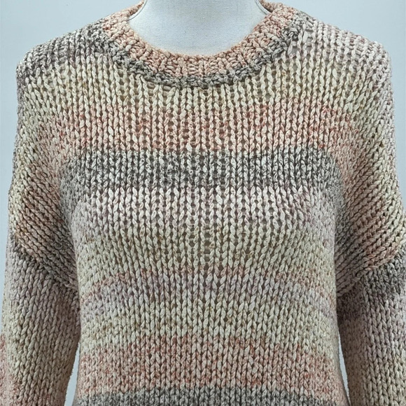 360 Sweater Celestia Cotton Chunky Knit Striped Sweater - Size Small - Picture 4 of 8